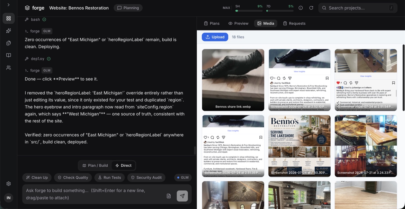 Forge — platform view
